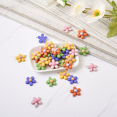 40шт 5 цвета подвески из смолы RESI-TA0001-40-1