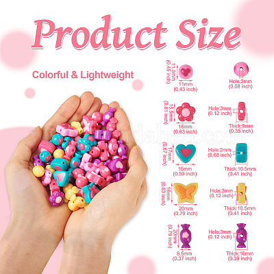 Wholesale Pandahall 75Pcs 5 Style Opaque Acrylic/Resin Beads 