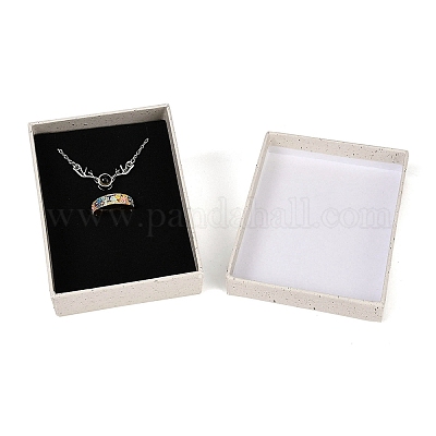 Прямоугольные бумажные коробки для хранения украшений с губкой внутри CON-I013-01B-1