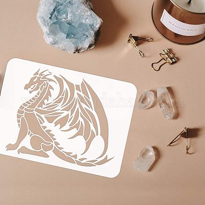 Wholesale FINGERINSPIRE 6 Pcs Dragons Stencil 29.7x21cm Plastic Dragon ...