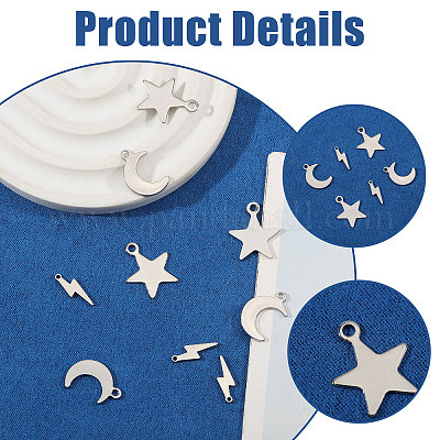 120шт 3 стиля подвески из нержавеющей стали&nbsp;STAS-CA0002-43-1