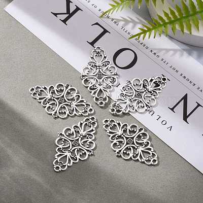 Тибетском стиле сплава ромб филигранные столяров соединения TIBE-5377-AS-LF-1