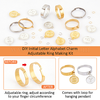 Набор для самостоятельного изготовления кольца с заглавной буквой алфавита STAS-NB0001-88-1