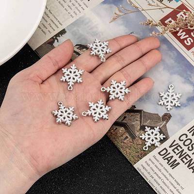 Снежинка сплава эмали подвески X-ENAM-R041-34-1