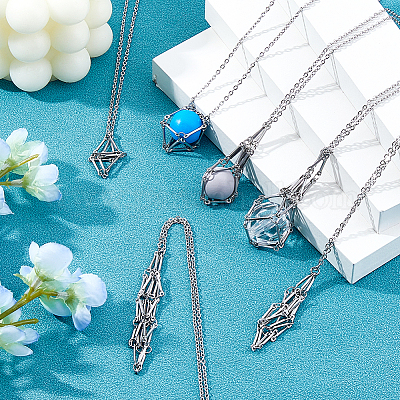 3 шт. 3 стиля 304 нержавеющая сталь макраме мешочек кабель цепь ожерелье изготовление NJEW-FH00004-1