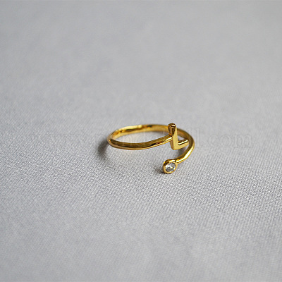 Латунные кольца-манжеты с микропаве и прозрачным цирконием для женщин WG54647-11-1