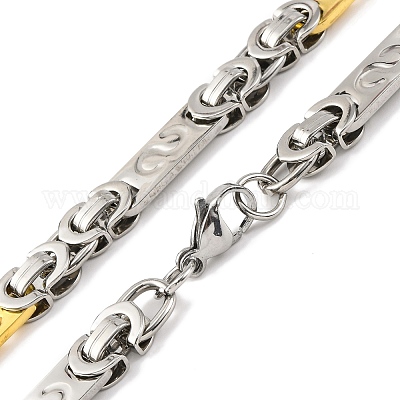 201 нержавеющая сталь прямоугольник с цепочкой звеньев S NJEW-F22-39F-GP-1