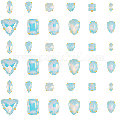 Стеклянный стальной коготь пришитый стразы FIND-WH20040-07G-02-1