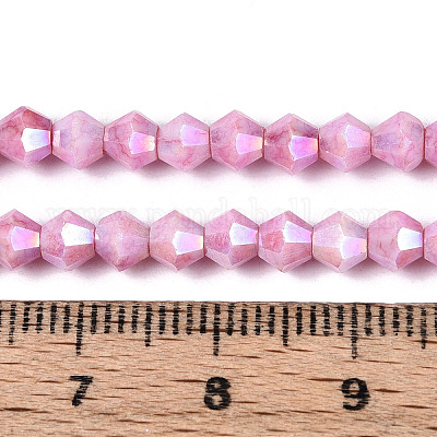 Антикоррозийные гальванические биконические стеклянные бусины EGLA-T021-4mm-16-04-1