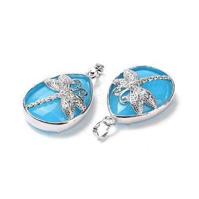 Крашеные натуральный белый нефрит подвески G-G900-01P-18-1