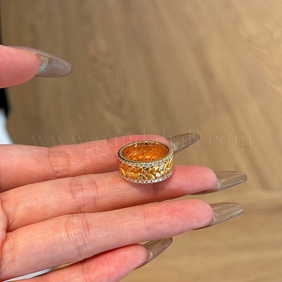 Лист 925 из стерлингового серебра с микропаве из кубических цирконий для женщин RJEW-F180-08G-1