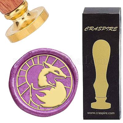 Латунные восковые печати с деревянной ручкой AJEW-WH0412-0167-1