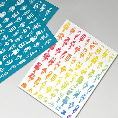 OLYCRAFT 2 Pcs Auto-Adhésif Sérigraphie Pochoir Réutilisable