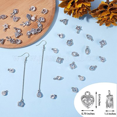 48шт 12 стиля сплава кубического циркония подвески ZIRC-SZ0001-44-1