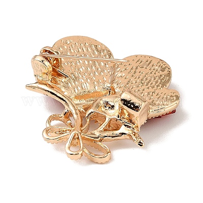 Рождественские булавки со стразами из сплава для рюкзака JEWB-C052-01C-KCG-1