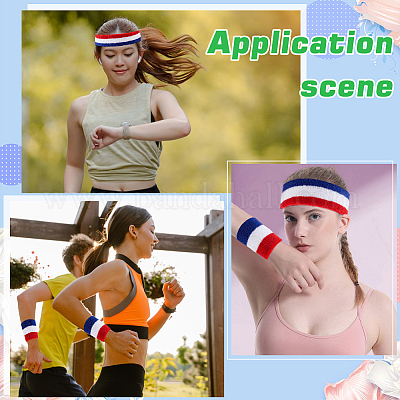 Рукава на локтях и повязка на голову из полиэстера AJEW-WH20010-49E-1