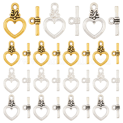 24 комплект 3 стилей сплава застежки-тоггл FIND-SC0012-96-1