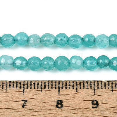 Окрашенные природные белый нефрит бисер пряди G-T139-4mm-60-15-1