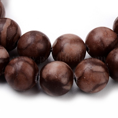 Натуральные железные зебры яшмы бисерные пряди G-Q462-65-8mm-1