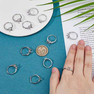 12 шт. 4-х стилевые латунные регулируемые кольца FIND-HS0001-77-1