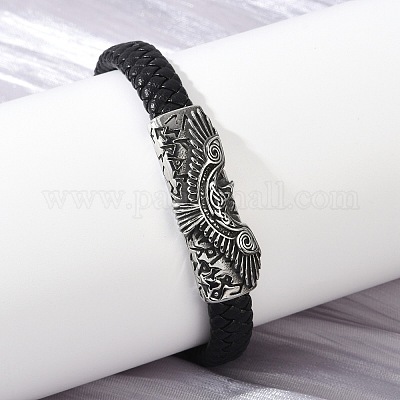 Плетеные браслеты из кожаного шнура из микрофибры BJEW-D304-09AS-1