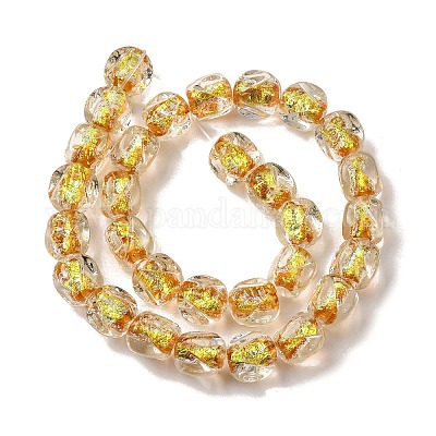 Нити из фольгированных бусин лэмпворк ручной работы FOIL-C002-01D-1