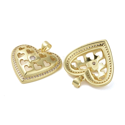 Латунные микропаве прозрачные подвески с фианитом KK-H466-08G-02-1