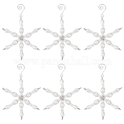 Стеклянный кулон в виде снежинки HJEW-GO00054-1