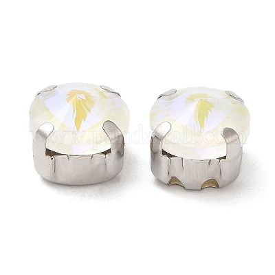 Мокко флуоресцентный(ми) плоский круглый пришитый страз GGLA-M006-02B-P04-1