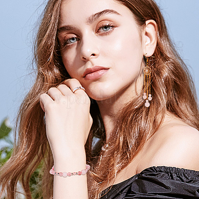 3 нитка 3 стиля натуральные круглые россыпные драгоценные камни розового кварца нитки G-OC0005-17-1