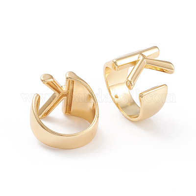 Латунь манжеты кольца X-RJEW-L097-06K-1