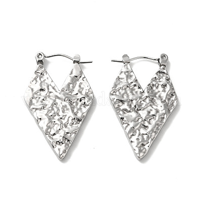 Некорневая нержавеющая сталь 304 серьги-кольца в форме сердца для женщин EJEW-K243-06P-1