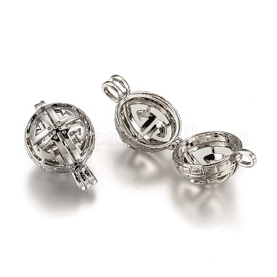 Полые медные Locket подвески KK-D414-09-NR-1