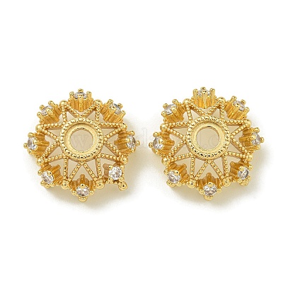 Покрытие стойки латунь микро паве прозрачные колпачки из кубического циркония KK-K386-09C-G-1