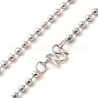 1.5 мм стойка покрытие латунные шариковые цепочки ожерелья для женщин мужчин MAK-L044-63P-1