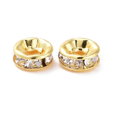 Messing Kristall Strass Abstandsperlen&nbsp;KK-G418-14G-B-1