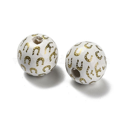 Серия ко дню святого патрика печатные деревянные европейские бусины схима WOOD-V002-01F-1