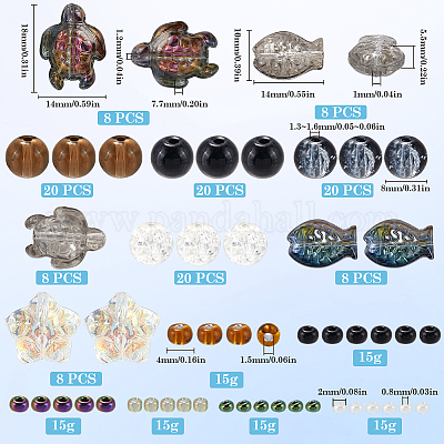 Стеклянные бусины смешанных стилей GLAA-SC0002-21C-1