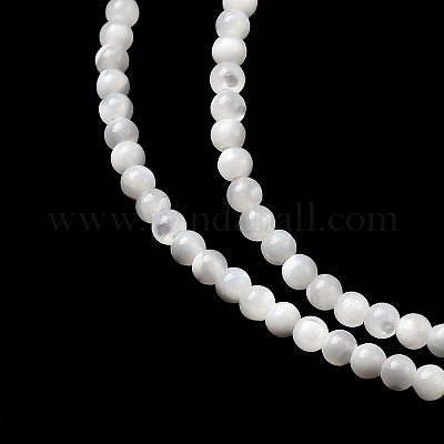 Натуральные белые бусины из ракушек G-N0190-11-2mm-1