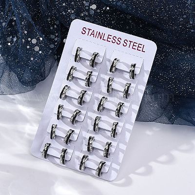 Серьги из нержавеющей стали 304 с кубическим цирконием и эмалью EJEW-M001-19P-1