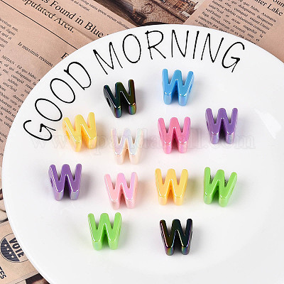 УФ-покрытие непрозрачные акриловые европейские бусины OACR-M027-03W-1