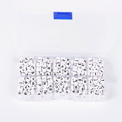 1 коробка письмо акриловые бисер SACR-X0013-B-1