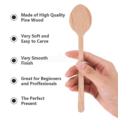 4 Pcs Spoon Carving Wood Blanks, Wood Carving Spoon Blank Unfinished,  Beechwood Black Walnut Blanks Carving Wood for Whittling Spoon, 4 Cute  Shapes