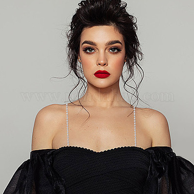 4 пара двухцветных цепочек со стразами FIND-GO0002-50-1