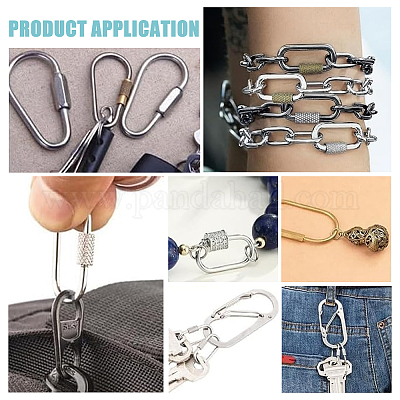 6 шт. подвески-замки с винтовым карабином из нержавеющей стали 304 STAS-UN0059-75B-1