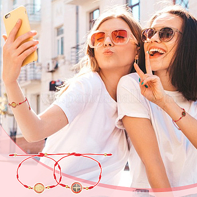 6шт. набор браслетов из сплава с медалью Святого Бенедикта BJEW-AN0001-68-1