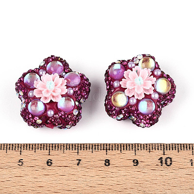 Полимерная глина в форме цветка со стразами CLAY-U023-01K-1