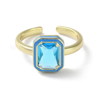 Стойки позолоченные настоящие латунные манжеты кольца 18 карат RJEW-M159-01G-1