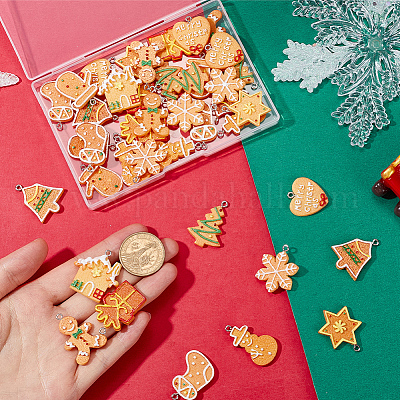 44 шт. 11 стиля рождественских пластиковых подвесок FIND-SC0011-38-1