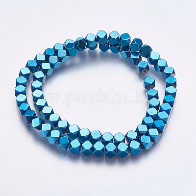 6x6x1mm PandaHall 50pcs Square Electroplate Non-magnetic Synthetic Hematite Beads Strands for Jewelry Making 1mm Hole